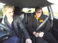 Fake Driving School Busty curvy learners horny blowjob and fucks to orgasm Thumb