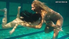 Steaming Babes Swim Strip and Have Fun Underwater Thumb