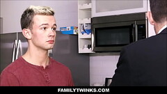 Hot Step Dad Fucked Blonde Twink Step Son In Kitchen - Logan Cross, Lance Hart Thumb