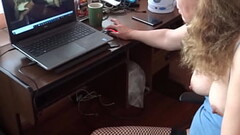 HAIRY WIFE MASTURBATES WATCHING PORN IN FRONT OF HER SON&#039_S FRIEND AND ASKS HER TO FUCK HER ALL - ARDIENTES69 Thumb