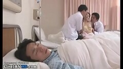 Japanese sweet nurse gets fucked in front of her patient Thumb