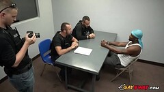 Black Big Cock gets hard by looking at these Gay Jocks Officers. Thumb