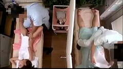 Japanese cheating wife during sex in massage beside husband Thumb